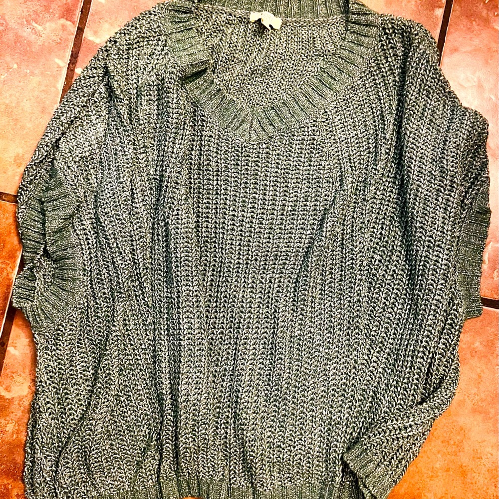 Kori Olive V-Neck Sweater